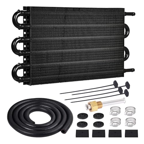 EVIL ENERGY 5/16 in Transmission Oil Cooler Kit, 6 Pass, Black - color: Black, size: 6 Pass