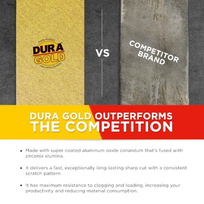 Dura-Gold Gold PSA Longboard Sandpaper, 100 Grit, 20 Yard Roll, 2-3/4" Wide - size: 100-Grit