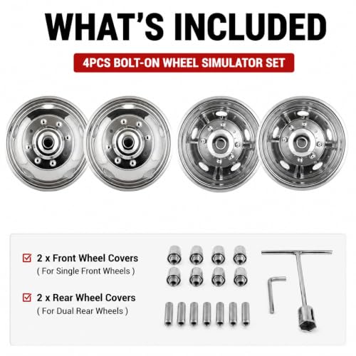 4X 19.5 Bolt On Wheel Simulators Compatible with Ford 1999-2004 F450 F550 - size: 19"#3