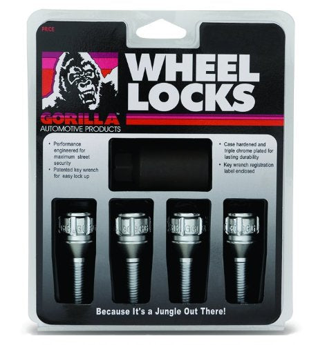 Gorilla Automotive 47141N 14mm x 1.25 Thread Size Cone Seat Lug Bolt Wheel Lock, (Set of 4) - size: 14 Millimeter x 1.25
