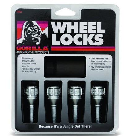 Gorilla Automotive 47141N 14mm x 1.25 Thread Size Cone Seat Lug Bolt Wheel Lock, (Set of 4) - size: 14 Millimeter x 1.25