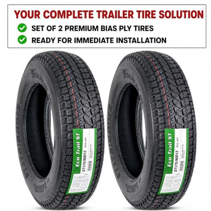 eCustomrim 2-Pack ST175/80D13 13 Inch DEEP TREAD Trailer Tire Load Range C