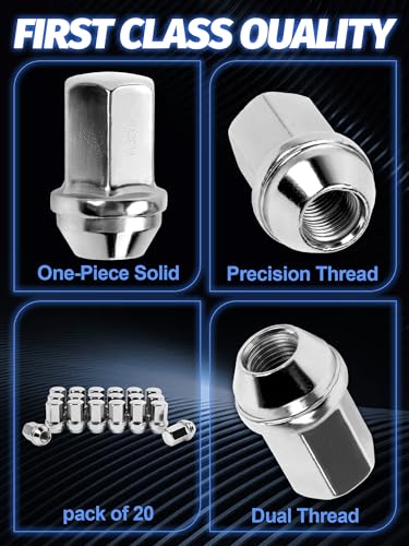 M14x1.5 Lug Nuts 20 Pcs for Ram - color: Chrome, size: M14x1.5, style: 20Pcs，1.77IN