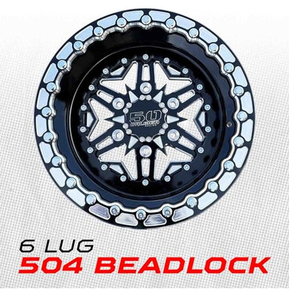 50 Caliber Racing Beadlock Wheel – 4x136.5 / 137mm Bolt Pattern – Compatible with Can-Am Maverick X3, Honda Talon, Kawasaki KRX 1000, Teryx – Black Alloy #502 (4, 15x8, 6x139.7 Beadlock #504) - size: 15x8