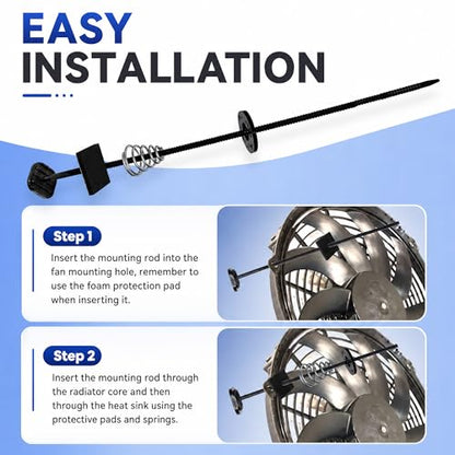 12V Digital Radiator Fan Switch Kit with Mounting Kit, Dual Electric Fan Switch Replace #0444, Adjustable 104°F-230°F w, IP54 - style: Digital Radiator Fan Controller Switch Kit