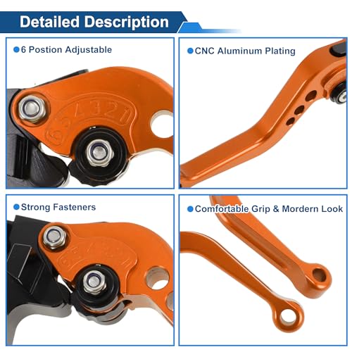 Short Brake Clutch Levers for Triumph Tiger 800 XC/XCX 2015-2018 - color: Orange