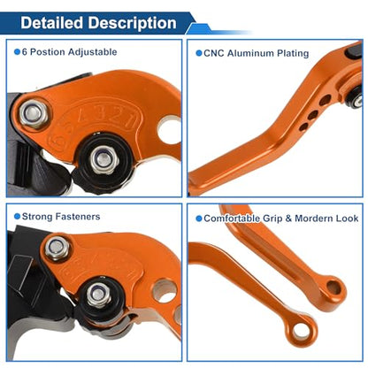 Short Brake Clutch Levers for Triumph Tiger 800 XC/XCX 2015-2018 - color: Orange