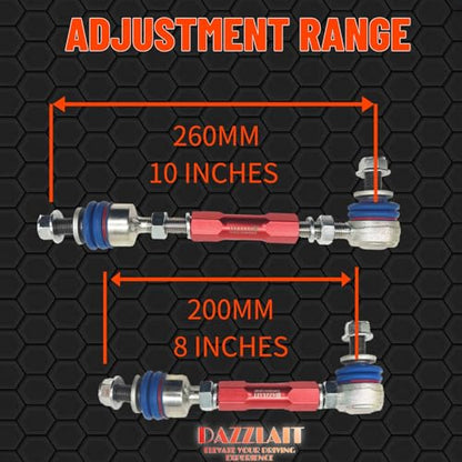 AD-R-BLUE Rear Adjustable Sway Bar End Links Kit Blue, Fit for Toyota FJ CRUISER 4WD 2006-2018 | LAND CRUISER PRADO 120 Series 2002-2010 | LAND CRUISER PRADO 150 Series 2010-2023 | Lexus GX470 2003-09 - size: Rear Sway Bar Links(BLUE)