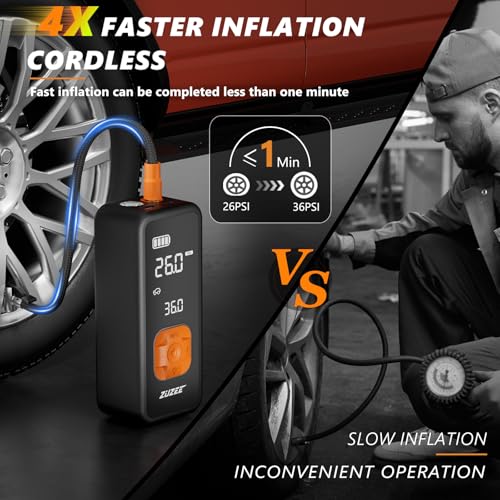 ZUZEE Tire Inflator Portable Air Compressor with Digital Gauge 150 PSI