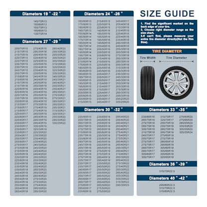RV Tire Covers Set of 4 for All-Weather Heavy Duty Wheel Covers, Waterproof UV Sun Protector 420D Oxford for Trailer, Camper, Truck, Motorhome, SUV Universal Fits Diameters 27-29 inch - size: Fits Diameters 27-29 inch