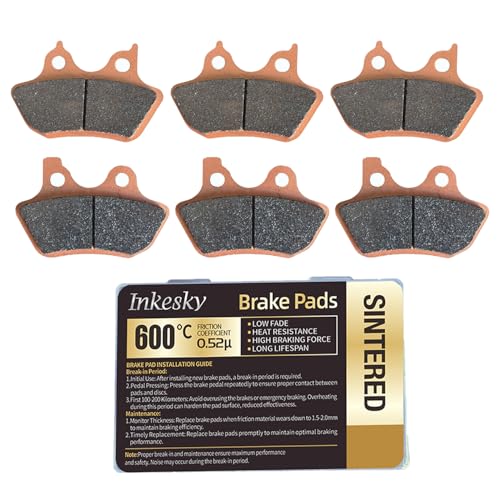 Brake Pads Compatible with Harley Davidson 2000-2007 (Front & Rear 3 Sets) - style: Front & Rear (3 Sets)