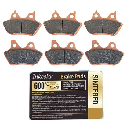 Brake Pads Compatible with Harley Davidson 2000-2007 (Front & Rear 3 Sets) - style: Front & Rear (3 Sets)