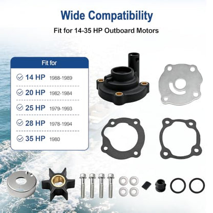MARKGOO Water Pump Repair Kit 395270 for Johnson Evinrude Outboard 14-35 HP - color: 395270 fits 14 20 25 28 35HP