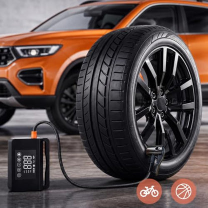 Tire Inflator Portable Air Compressor 150PSI, Jump Starter for All Gas/8.0L Diesel 4000A & 12V DC, Road Trip Essentials for Men and Women
