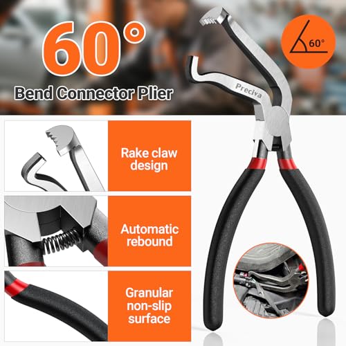 Preciva 3 PCS Electrical Disconnect Pliers, Electrical Connector Pliers for Cars, Automotive Electrical Plug Connectors, Automotive Wire Locking Push Tab - color: Black