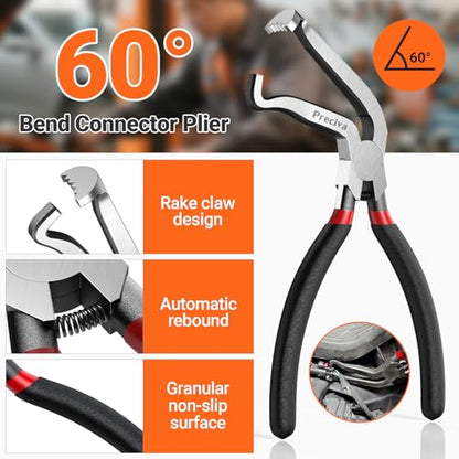 Preciva 3 PCS Electrical Disconnect Pliers, Electrical Connector Pliers for Cars, Automotive Electrical Plug Connectors, Automotive Wire Locking Push Tab - color: Black