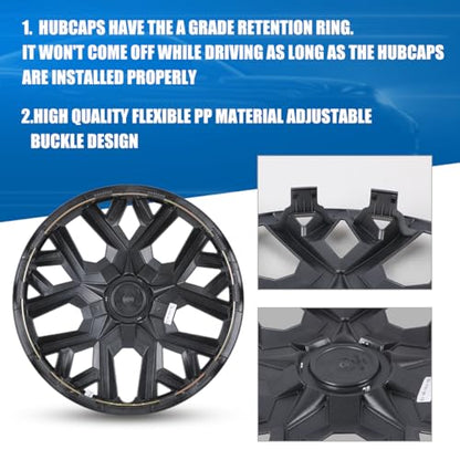 Winjet 16 Inch Universal Hubcaps Set of 4,Steel Wheel Rims Cover PP Material Universal Wheel Cover Replacement R16,Auto Tire Replacement Exterior Cap (16 Inch,Black Lacquer & Silver Lacquer) - color: Black Lacquer & Silver Lacquer(5181-DP-16), size: 16 in