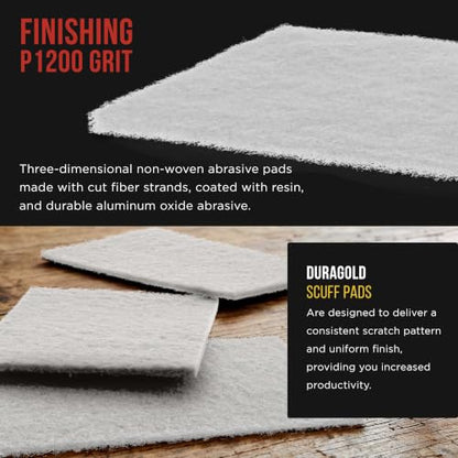 Dura-Gold 6" x 9" White Light Duty Scuff Pads, Box of 10 - Final Scuffing - color: White
