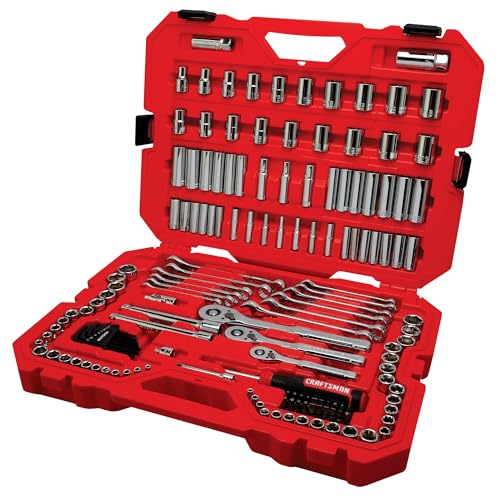 CRAFTSMAN Socket Set, 159 Piece Socket Wrench Set Mechanics Tools 1/4-in., 3/8-in., and 1/2-in(, 6 Point and 12 Point, 90-Tooth (CMMT12125)