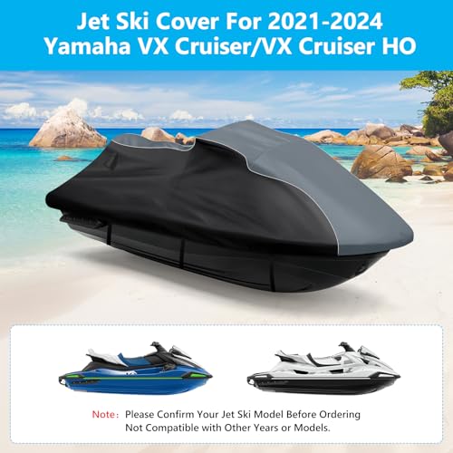 Jet Ski Cover for Yamaha VX Cruiser/VX Cruiser HO 2021-2024 Waterproof 600D - size: For Yamaha VX Cruiser/VX Cruiser HO 2021-2024
