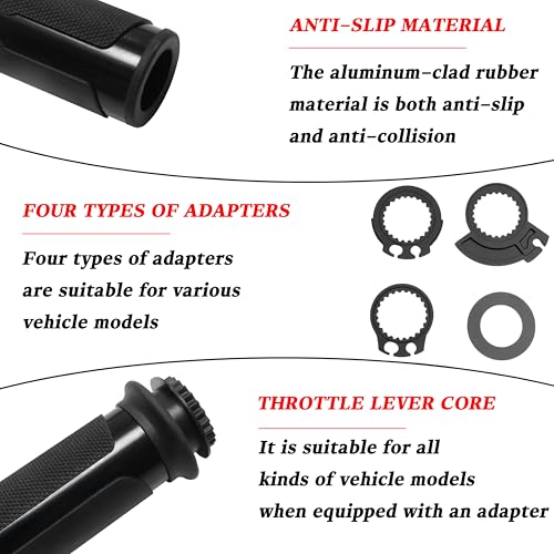 7/8" 22mm Motorcycle Brake Lever Handlebar Master Cylinder Clutch Levers Left & Right Set + Hand Grips + Handlebar Ends Set for Honda Kawasaki Suzuki Yamaha (Black) - color: Black