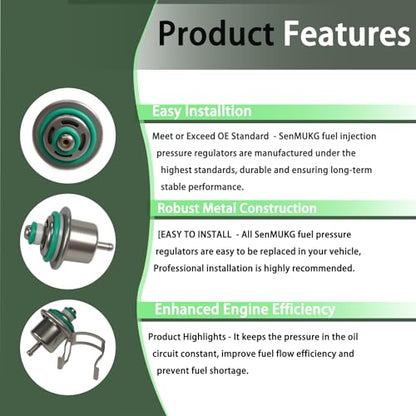 Fuel Injection Pressure Regulator with clip 217-1582 88894360 89017382, Compatible with Chevrolet Silverado 1500 2500 Suburban 1500 Tahoe, GMC Sierra 1500 Yukon XL 1500