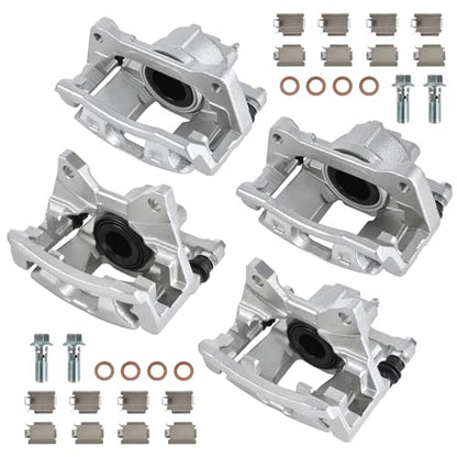 HYR Disc Brake Caliper Assembly with Bracket Fit for Jeep Liberty Wrangler, Dodge Grand Caravan Nitro, Volkswagen Routan, Chrysler Town & Country, 2007-2012 4PC, Replace for# 68029848AA