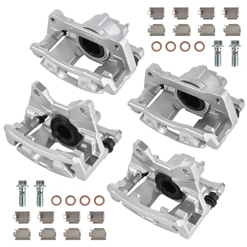 HYR Disc Brake Caliper Assembly with Bracket Fit for Jeep Liberty Wrangler, Dodge Grand Caravan Nitro, Volkswagen Routan, Chrysler Town & Country, 2007-2012 4PC, Replace for# 68029848AA