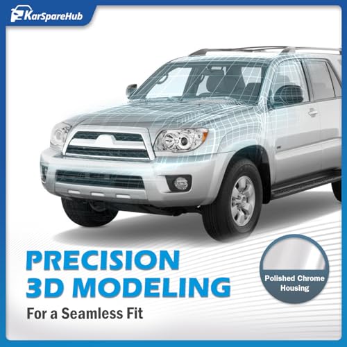 Headlights for 2006-2009 4Runner Limited Sport SR5 - color: Polished Chrome | With High & Low Beam Bulbs