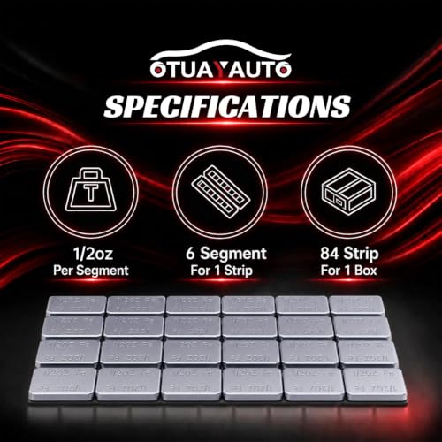 OTUAYAUTO 1/2oz 504pcs Wheel Weights Chrome Adhesive Stick-On 252oz/Box - size: 504 PCS
