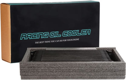 GRAND ORANGE 10 Row AN-10 Engine Oil Cooler Kit + Sandwich Plate Black - size: 10 Row 10 AN | Black + Sandwich Plate