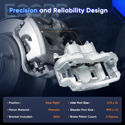 ECCPP 18-B4752 Rear Right Disc Brake Caliper Assembly w/Bracket - size: Rear Right[18-B4752]