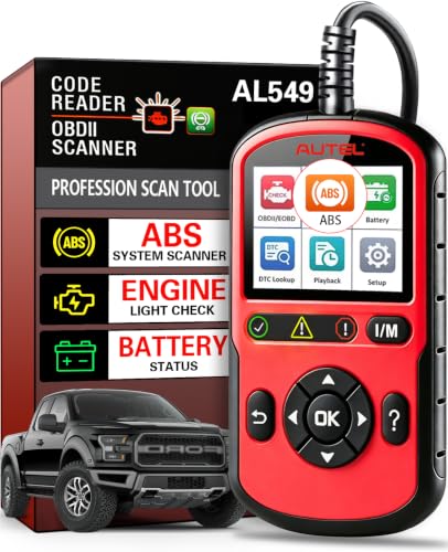 Autel OBD2 Scanner AutoLink AL549, Car Check Engine Code Reader with ABS, Car Battery Tester & Alternator Tester, Plug and Play, Upgrade Ver. of AL519 AL319 AL329 ML519 OBDII CAN Diagnostic Scan Tool - color: red