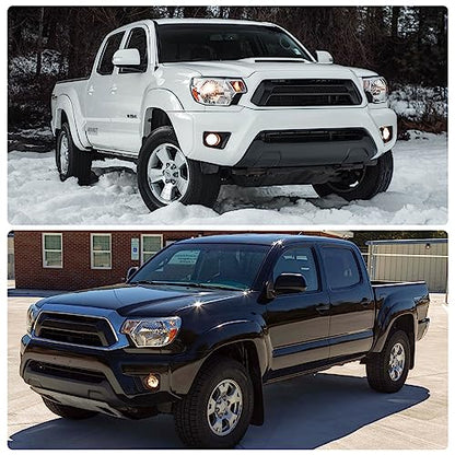 for 2012-2015 Toyota Tacoma Halogen Headlight W/O Bulbs - color: Chrome Housing Amber Reflector Clear Lens