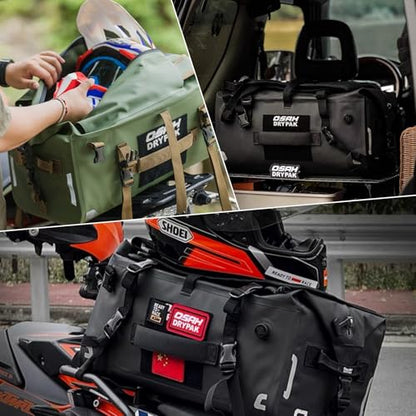 OSAH DRYPAK Waterproof Motorcycle Tail Bag, 40L Waterproof Duffel Bag, Motorcycle Dry Bag, Multifunctional Luggage Bag with Shoulder Straps for Travel, Camping, Fishing - color: Black