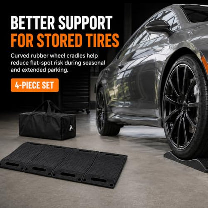Rubber Tire Saver Ramps, Set of 4, Help Prevent Flat Spots