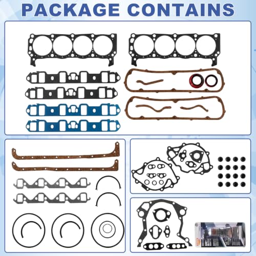 Full Engine Gasket Set w/Seal Silicone for Ford,Mercury,Lincoln - color: 260-1125,ks2328,F302-4