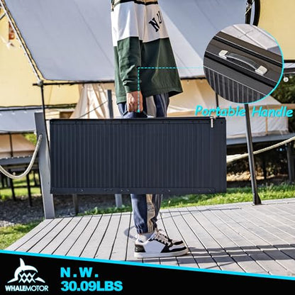 WHALEMOTOR Black Portable Wheelchair Ramp, 5FT No-sew Non-Slip Aluminum Wheelchair Ramp, Folding Portable Wheelchair Ramps for Home, Weight Capacity Up to 800 LBS, Loading Dock Plates - size: 5FT Using height 5-15"