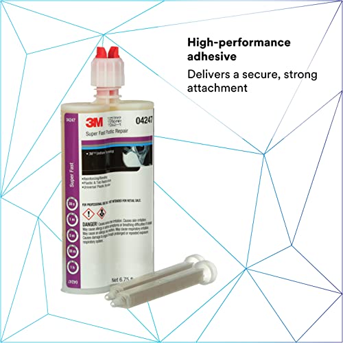 3M Super Fast Plastic Repair Adhesive, 04248, Black, 200 mL Cartridge - size: 200 mL
