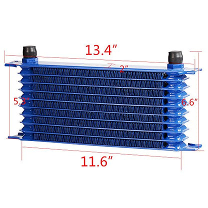 PIT66 Universal AN10 Engine Transmission Oil Cooler Fit Japanese Model - color: Gold, size: 10 Row Japanese Model-C Set 1