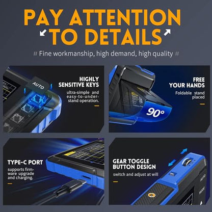Handheld Digital Oscilloscope Multimeter, DSO152 2.8" TFT Kit - Portable Automotive Pocket Oscilloscope, 2.5MS/s High Sampling Rate, 200KHz Bandwidth, Trigger Function Auto/Normal/Single