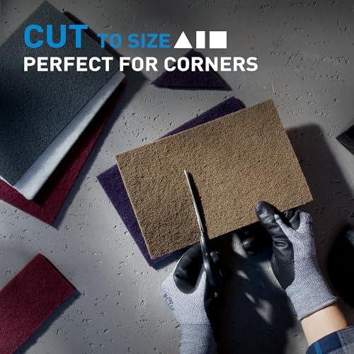 S SATC 6" x 9" 10 Pack General Purpose Scuff Pads,2 Each Maroon,Gray,Gold,Purple and White Scuff Pads for Scuffing,Scouring,Sanding,Paint Primer Prep Adhesion Scratch for Automotive Restoration - color: Maroon,Gray,Gold,Purple,White