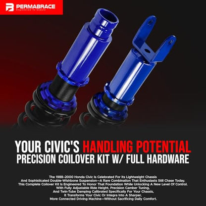 4Pcs Complete Coilover Kits Compatible with Honda Civic 1988-2000 Adjustable Height Shocks Struts