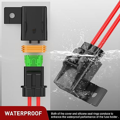 Nilight 6PCS Inline Fuse Holder 12AWG Waterproof ATC/ATO Blade Holder - color: 18Pcs Fuses + 12AWG Holder 6