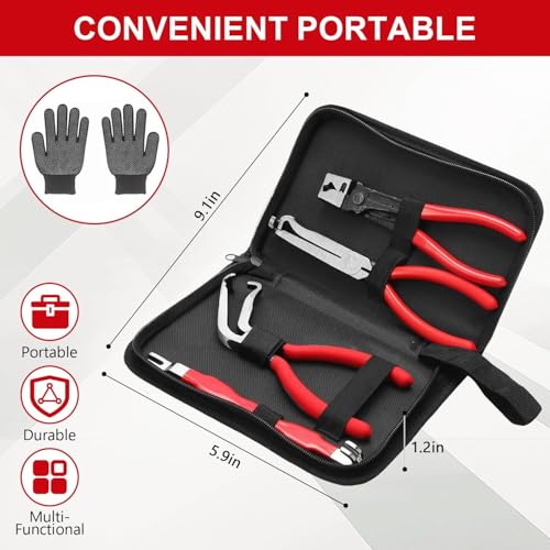 6-Pcs Electrical Disconnect Pliers Set for Cars, Auto Connector Tool