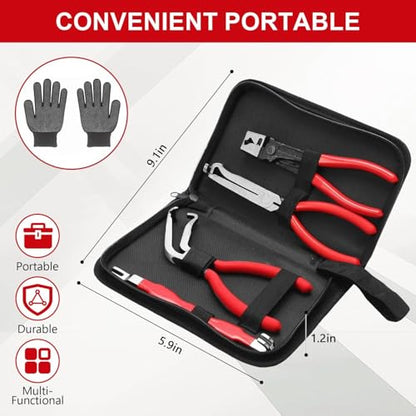 6-Pcs Electrical Disconnect Pliers Set for Cars, Auto Connector Tool