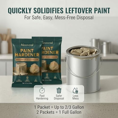 Meuvcol Paint Hardener for Disposal,12 Pack Fast Acting Paint Drying Powder