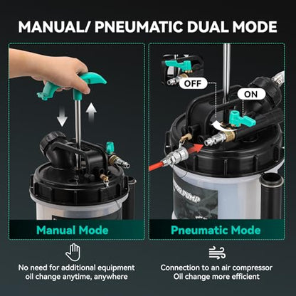 Poafamx 7.5L Oil Extractor Pump Pneumatic/Manual, 2 Gallon Fluid Extractor - size: 2 Gallon
