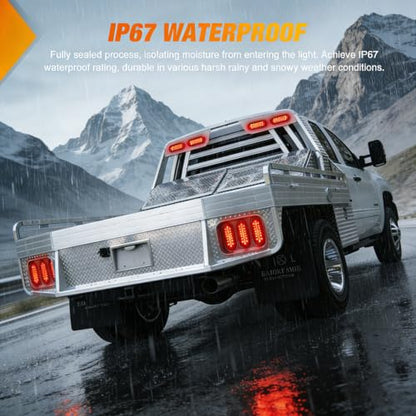 Nilight 6" Oval Trailer Tail Light 2PCS Red 24LED Brake Turn Lights - color: 2Pcs Red 24Led Lights