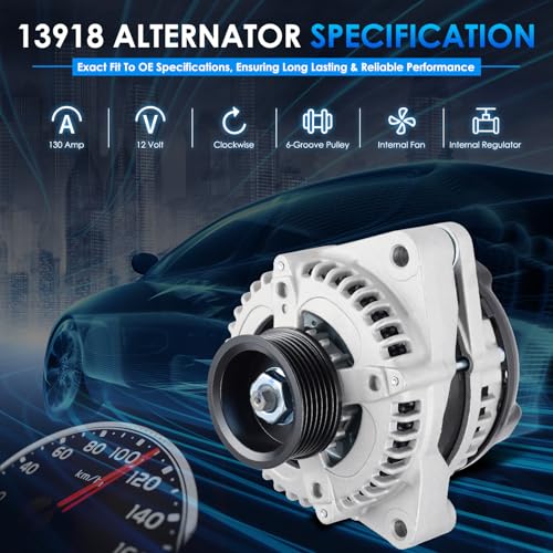 Car Alternator 13918 130A Fit for Honda Pilot Odyssey - size: #13918N, 13918 Alternator